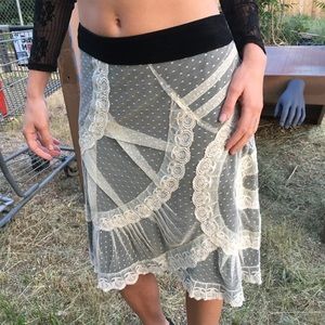 Anthropologie Viola Rare Lace Medallion skirt